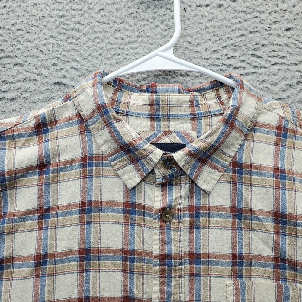 prAna Shirt Mens XL Multi Plaid Midweight Pocket‎ Black Tab Collared Button Down - Picture 6 of 8